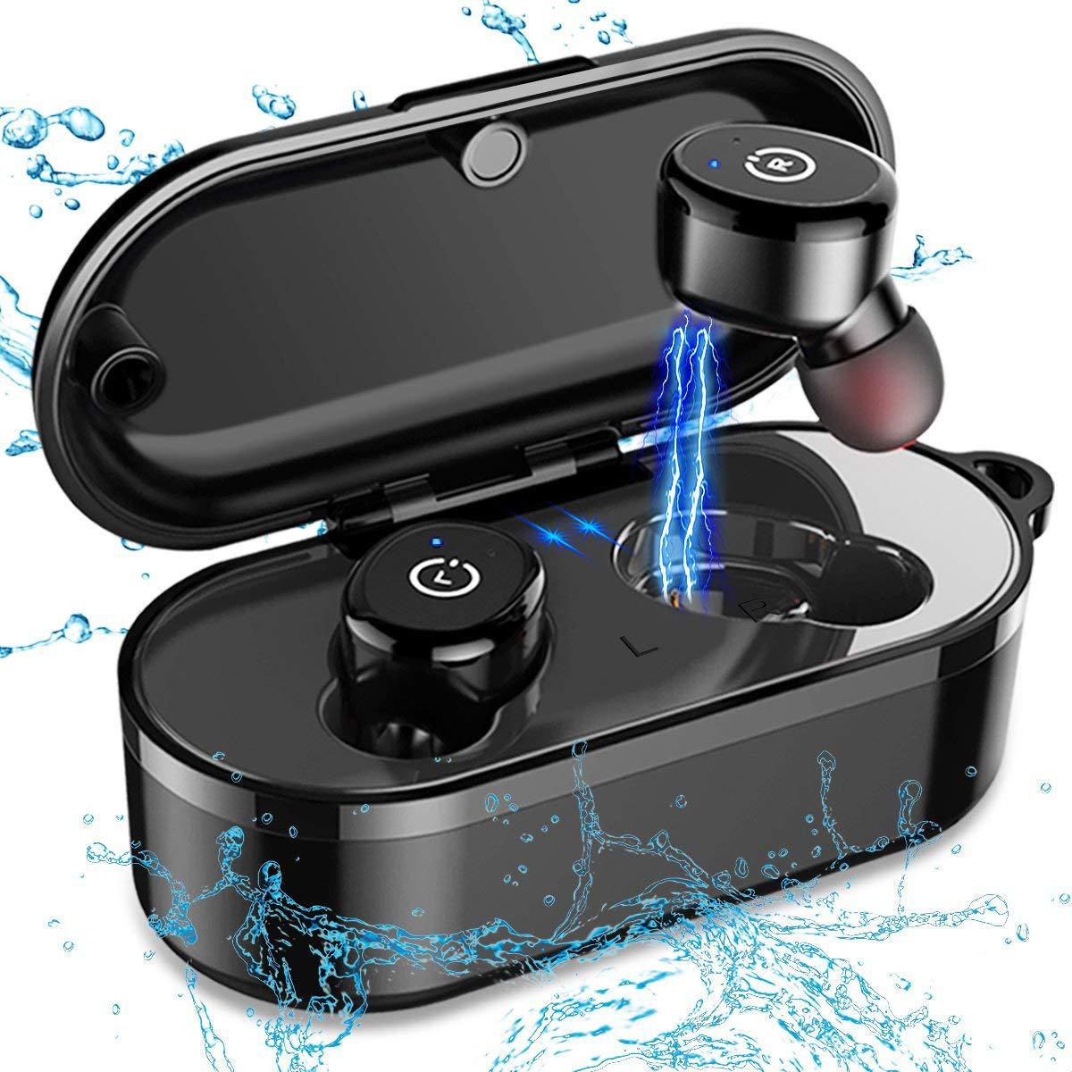 new TWS wireless Bluetooth headset 5.0 magnetic tape charging bin Bluetooth headset IPX8 waterproof